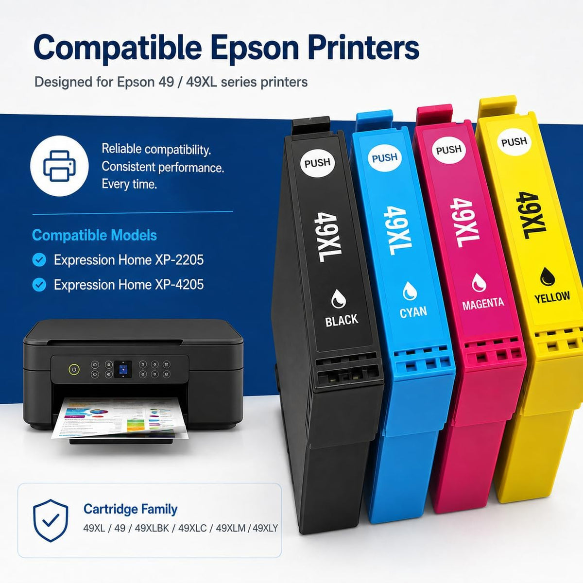 TAVICE 4X 49XL Ink Cartridges Compatible with Epson XP-2205 XP-4205 XP2205 XP4205 - Office Catch
