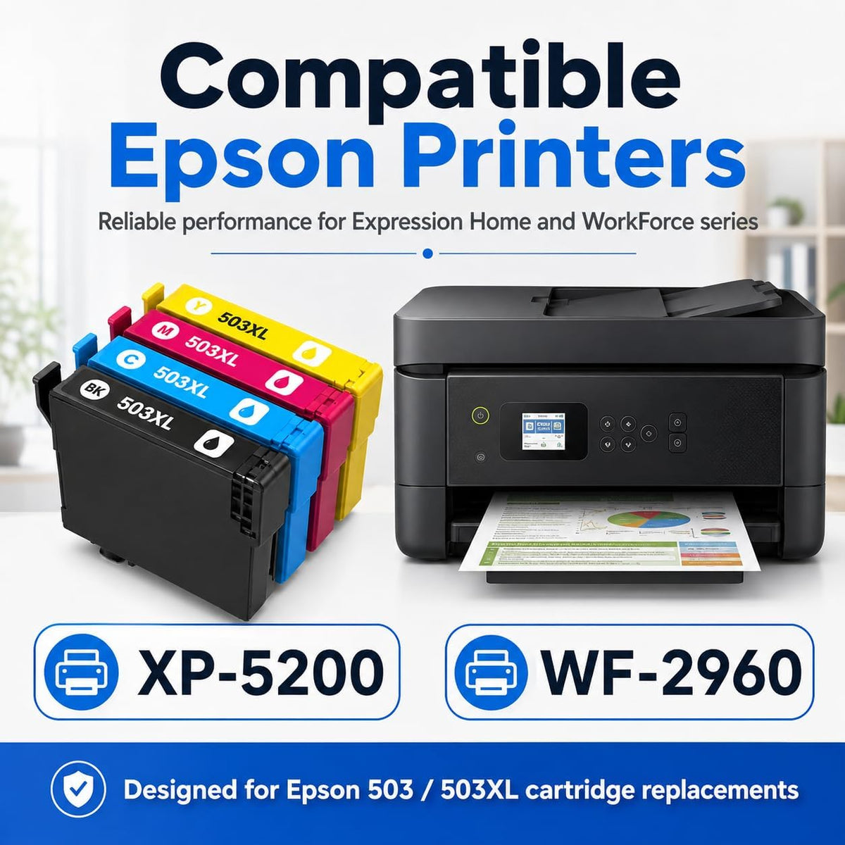 TAVICE 4X 503XL Ink Cartridges Compatible with Epson XP-5200 WF-2960 XP5200 WF2960 - Office Catch