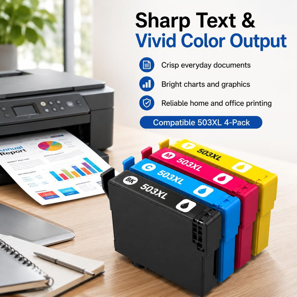 TAVICE 4X 503XL Ink Cartridges Compatible with Epson XP-5200 WF-2960 XP5200 WF2960 - Office Catch
