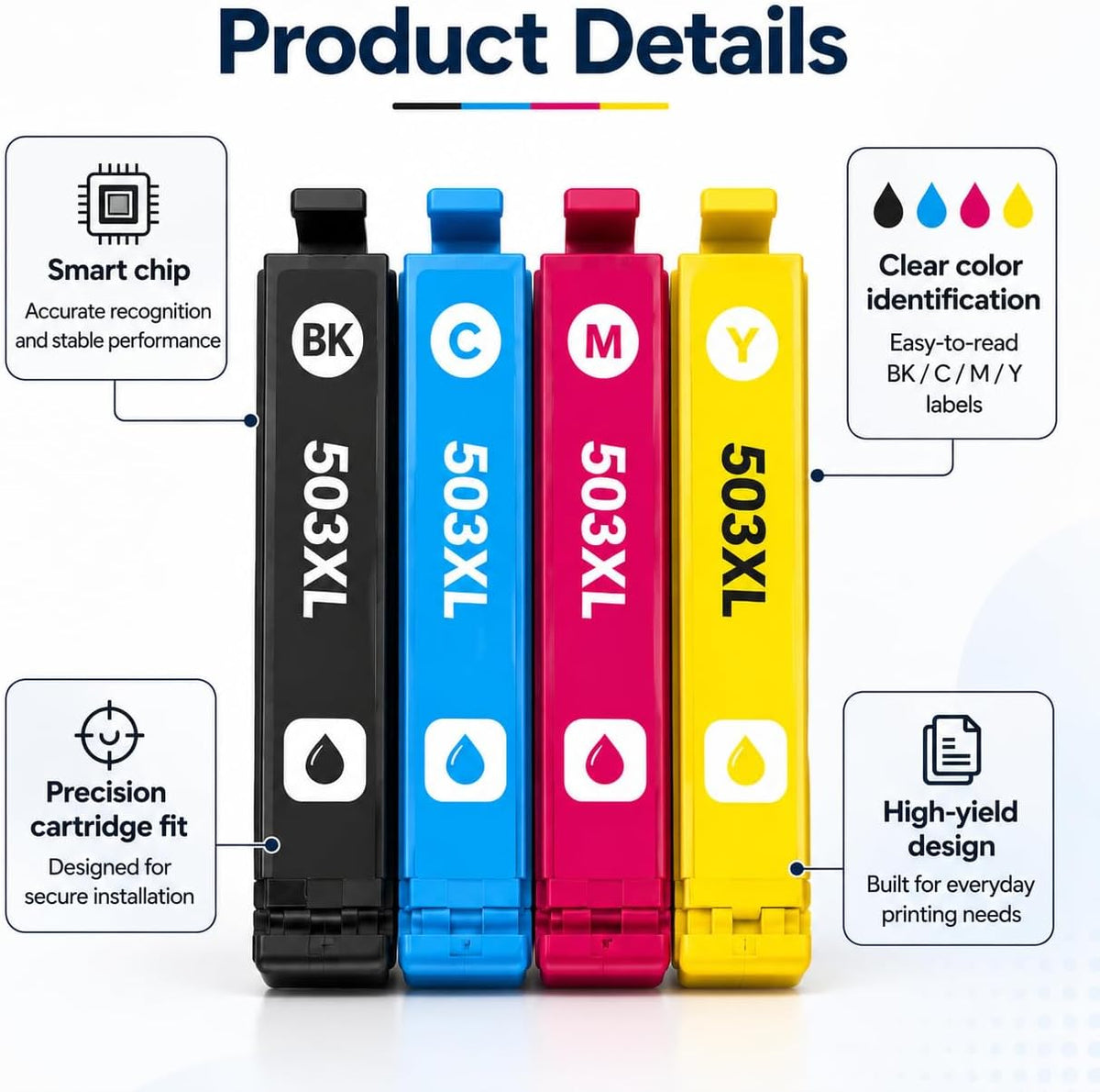 TAVICE 4X 503XL Ink Cartridges Compatible with Epson XP-5200 WF-2960 XP5200 WF2960 - Office Catch