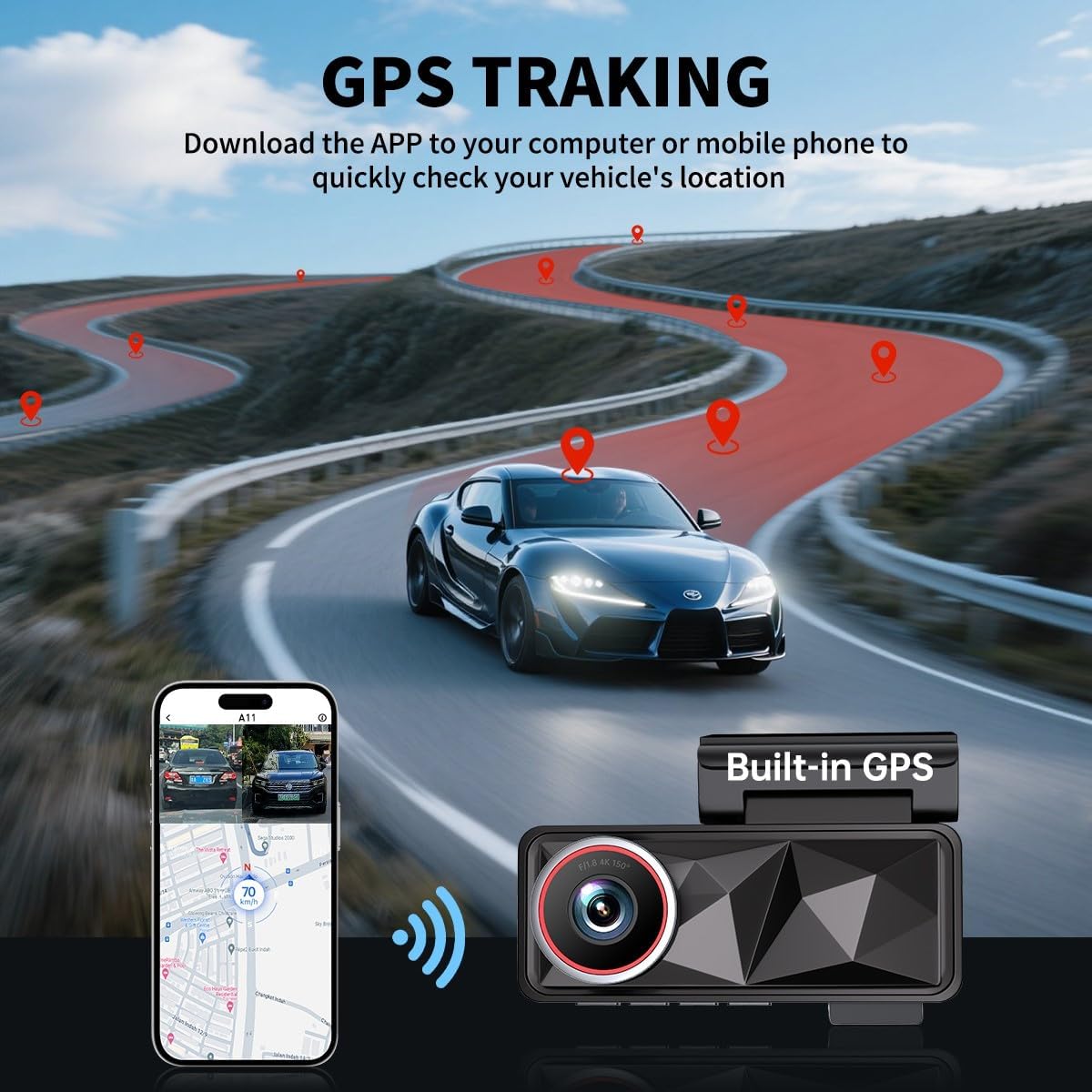 TAVICE 6 Lens 4G Dash Cam 4K Front & 2K Rear Camera, Sony STARVIS IMX335 & IMX307, Video Recorder for Car - Office Catch