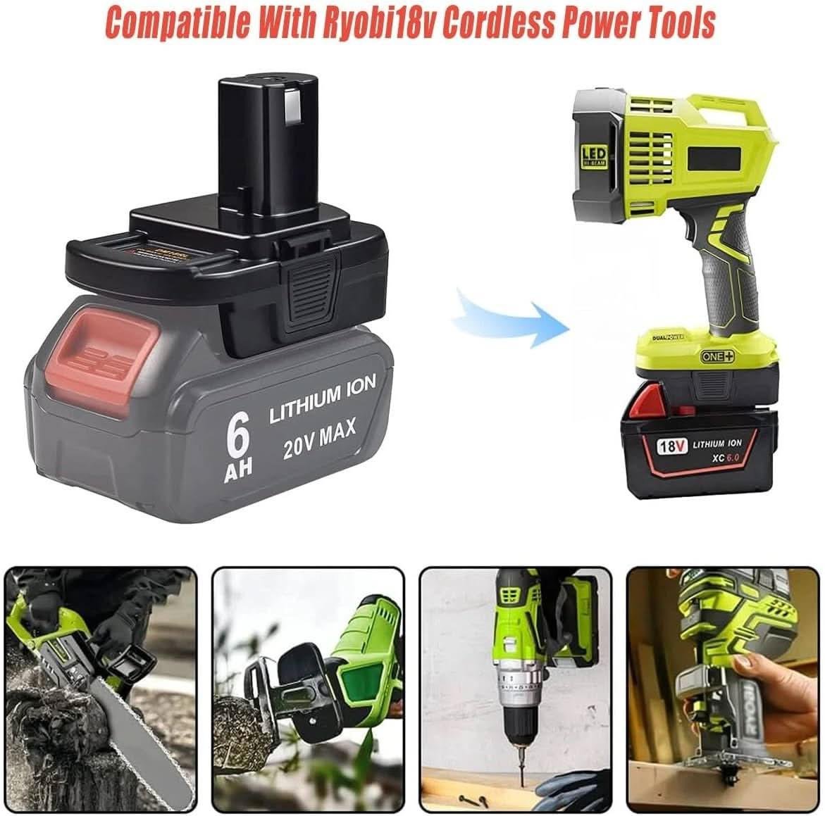 TAVICE Battery Adapter BPS18RL Compatible with Black+Decker, Porter Cable & Stanley 20V Batteries to Ryobi 18V ONE+ Tools Converter Adapter (Battery Not Included) - Office Catch