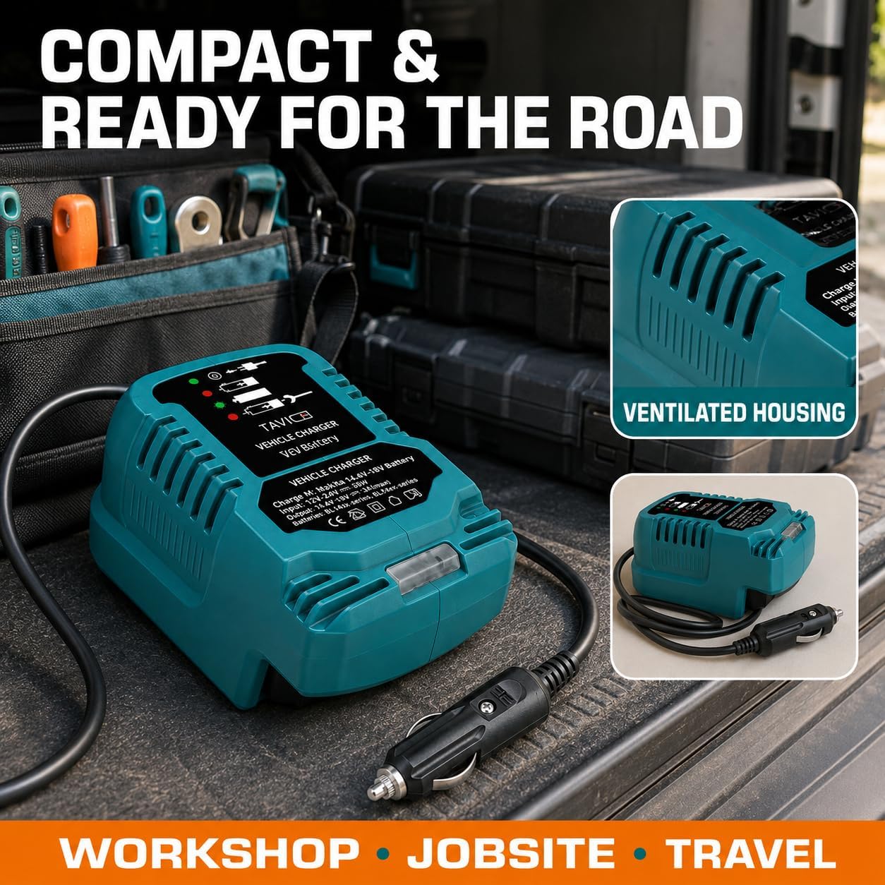 TAVICE Cigarette Lighter Socket Adapter Compatible with Makita 18V LXT Battery Mini Car Charger Power Adapter - Office Catch