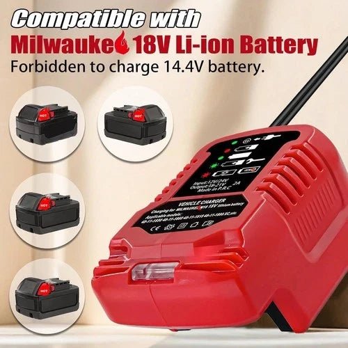 TAVICE Cigarette Lighter Socket Adapter Compatible with Milwaukee M18 18V Battery DC 12V/24V Mini Car Charger Power Adapter - Office Catch