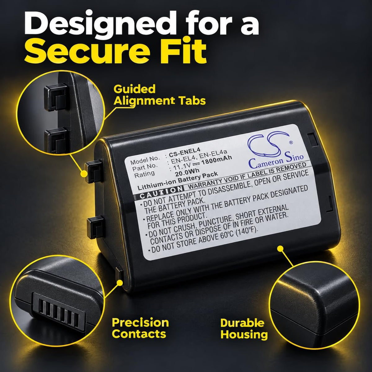 TAVICE EN-EL4 EN-EL4a Replacement Battery Compatible with Nikon D3 D3S D3X D2H F6 Cameras - Office Catch