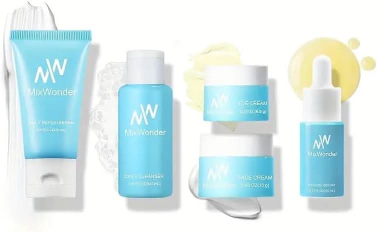 TAVICE Presents MixWonder Hydrating Skincare Set 5 - Piece Facial Care Set with Cleanser, Creams & Serum - Office Catch