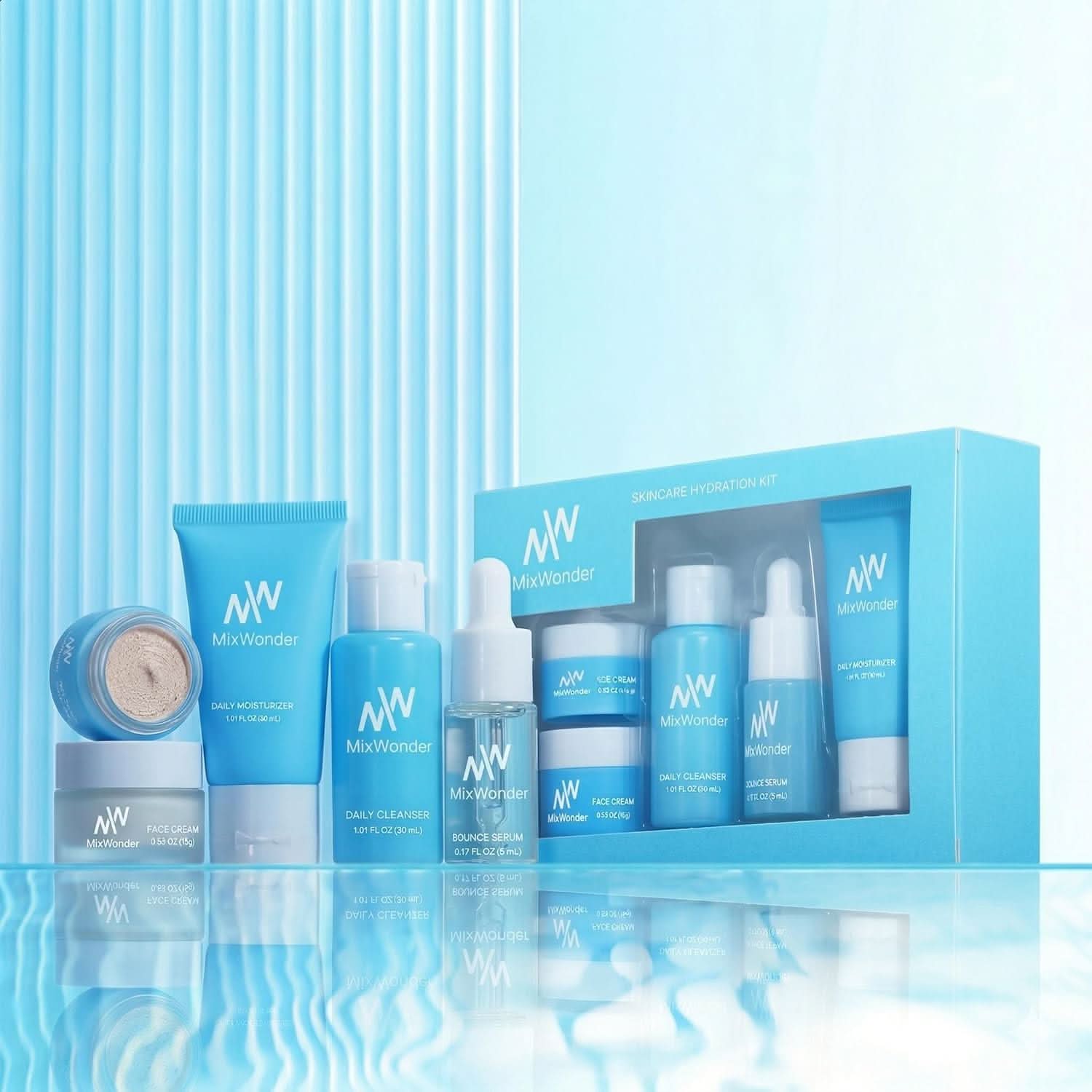 TAVICE Presents MixWonder Hydrating Skincare Set 5 - Piece Facial Care Set with Cleanser, Creams & Serum - Office Catch