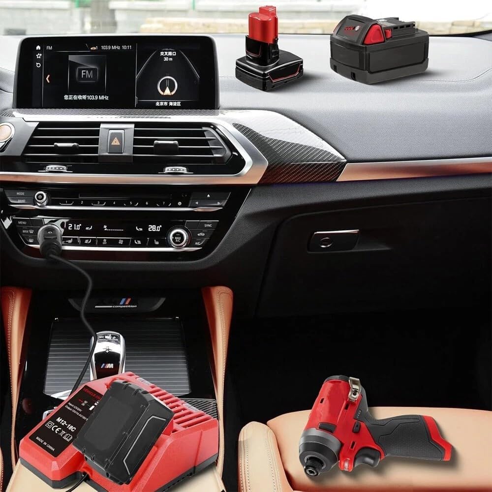 TAVICE Rapid Car Charger Compatible with Milwaukee M12 M18 12V 18V 48-11-1850 Li-Ion Batteries - Office Catch