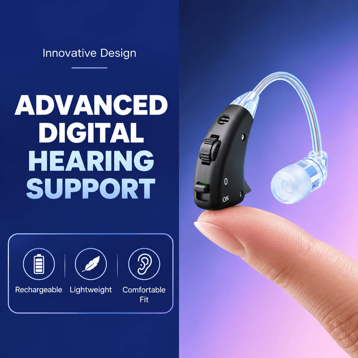 Tavice Rechargeable Dual Behind-the-Ear Sound Amplifier with Noise Reduction, USB Charging, Long Battery Life - Office Catch