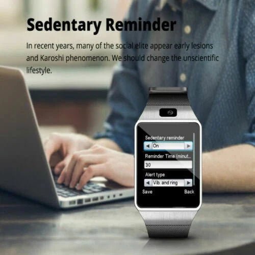 Tavice TZ1 Bluetooth Smart Watch with Touchscreen | Camera, Pedometer, Sleep Monitor, Notifications & Multi-Language Support - Office Catch