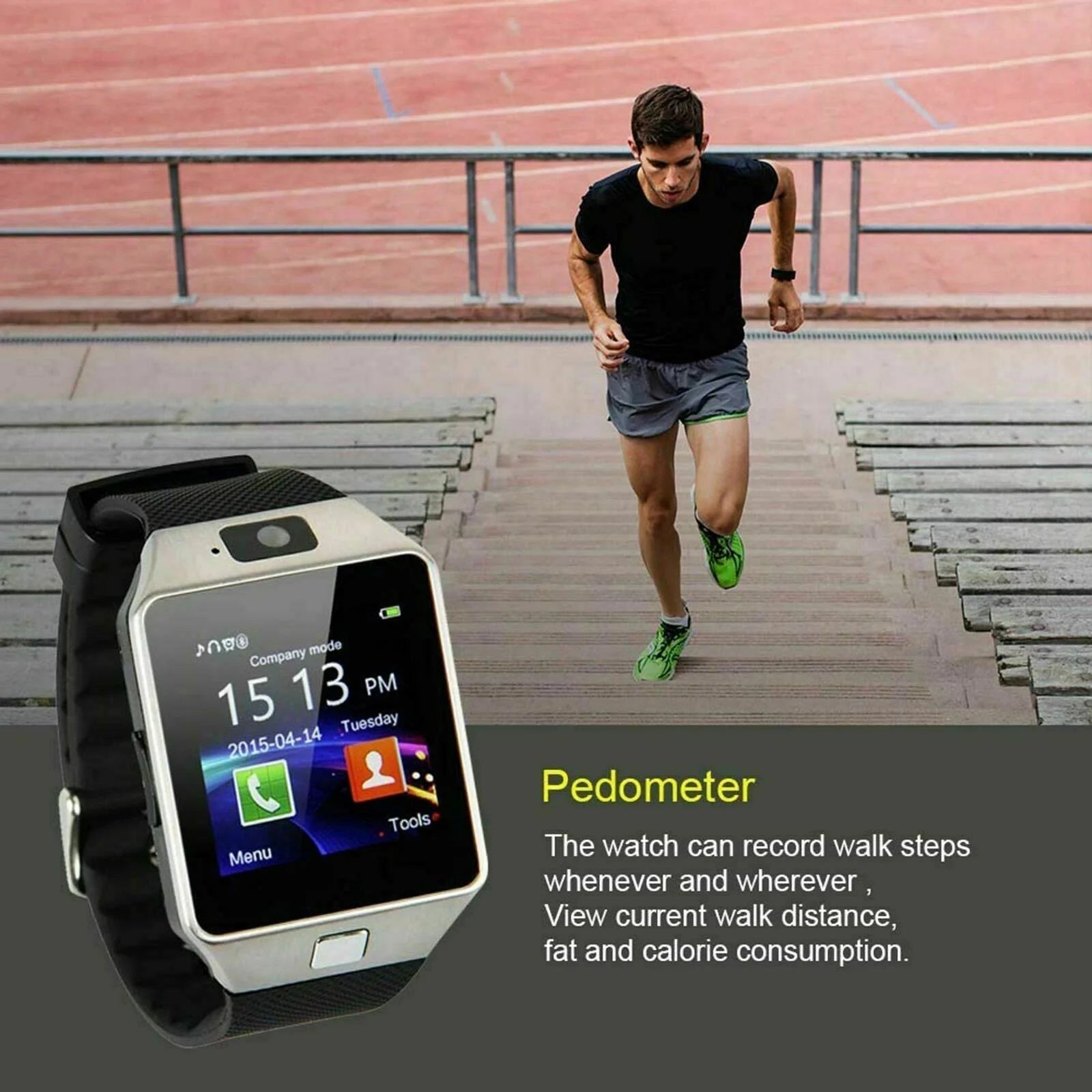 Tavice TZ1 Bluetooth Smart Watch with Touchscreen | Camera, Pedometer, Sleep Monitor, Notifications & Multi-Language Support - Office Catch