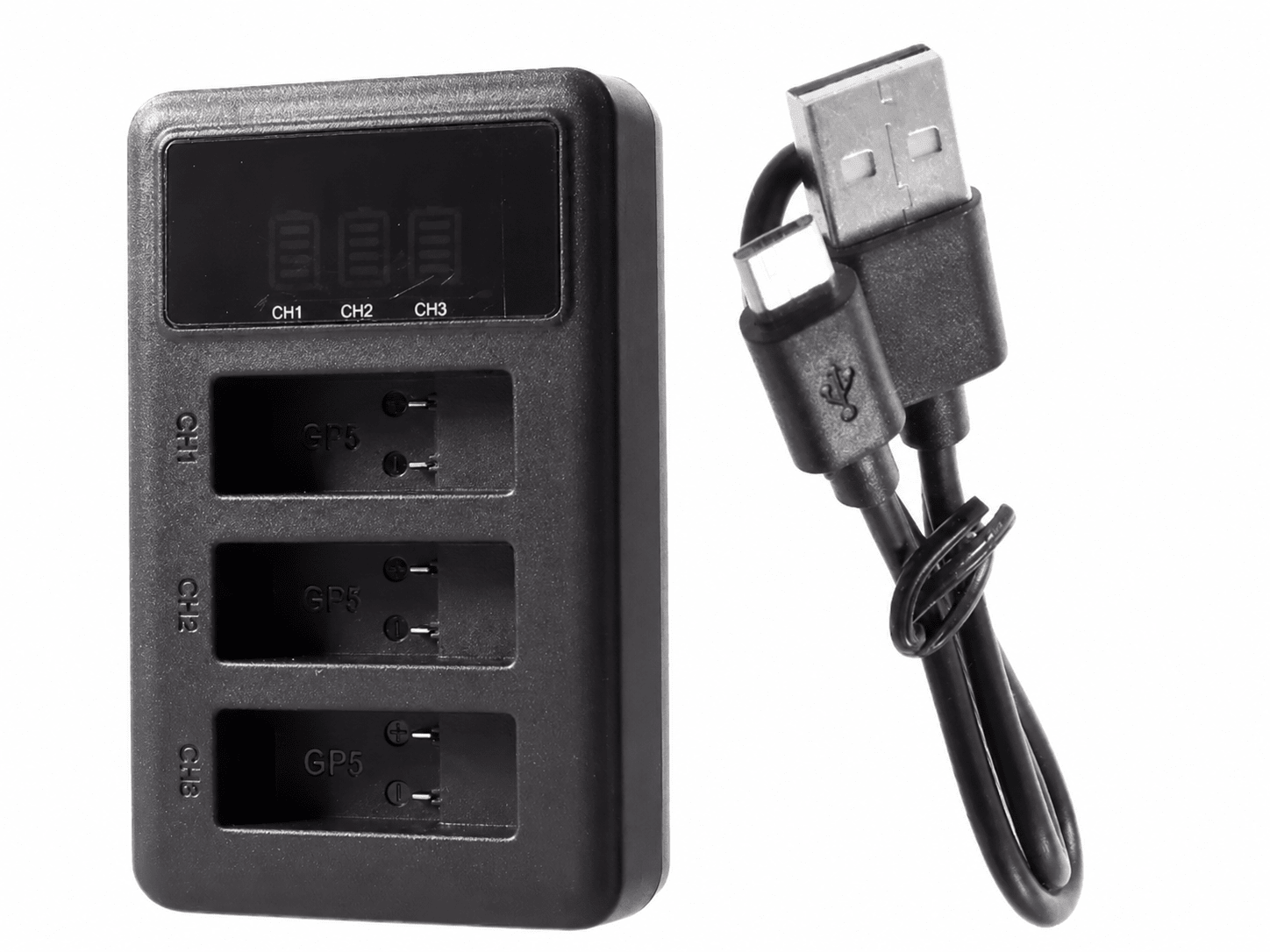 TAVICE Ultra Fast Charging USB Triple Battery Charger Kit with 3 Replacement Batteries for GoPro HERO3 HERO3+ HERO4 Action Pro - Office Catch