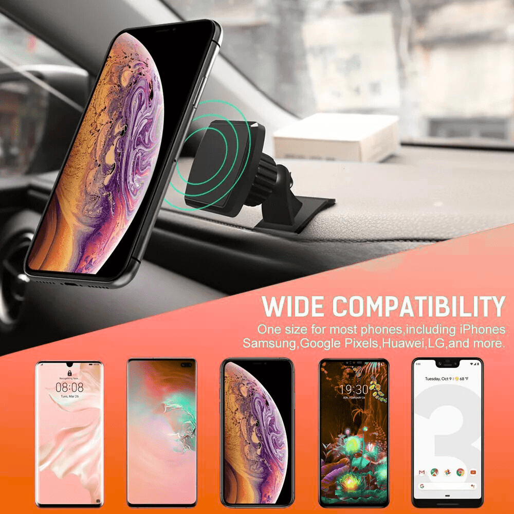 Universal 360° Magnetic Car Phone Holder – Stick - On Dashboard Mount for iPhone, Samsung & More - Office Catch