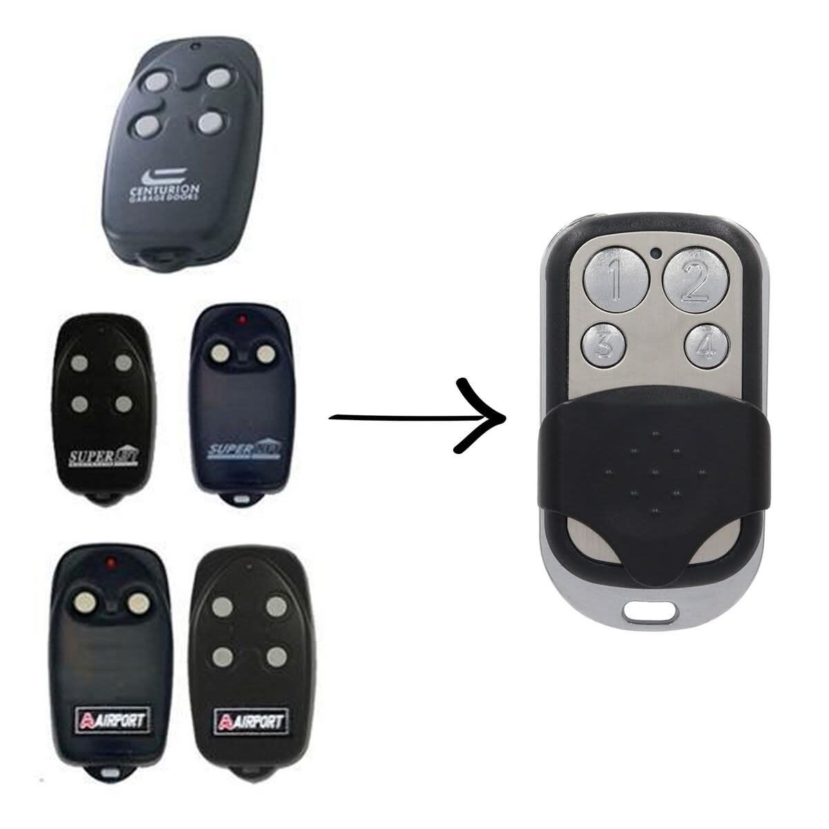 Universal Garage Door Remote – 4 - Door Control with Rolling Code Security - Office Catch