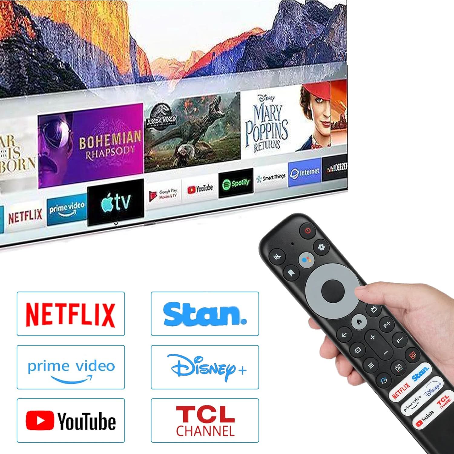 Universal Replacement Remote for TCL 4K & 8K Smart TVs – No Setup Required, Stream - Ready! - Office Catch