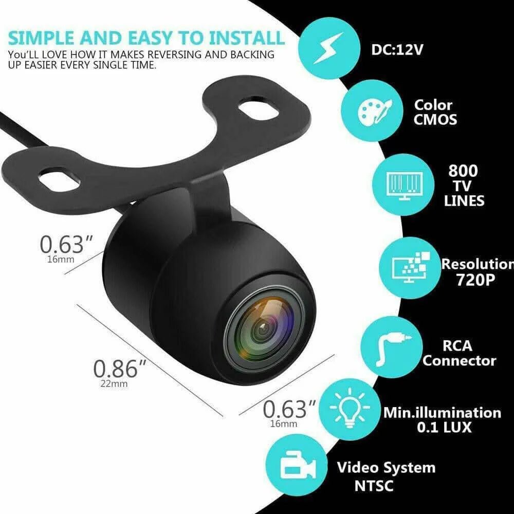 Universal Waterproof Car Rear View Camera | 170° Wide Angle Reverse Backup Camera with 6M AV Cable - Office Catch