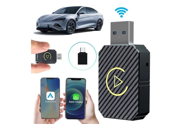 Wireless CarPlay & Android Auto Adapter USB Dongle – Convert Wired to Wireless | Plug & Play for iPhone & Android - Office Catch