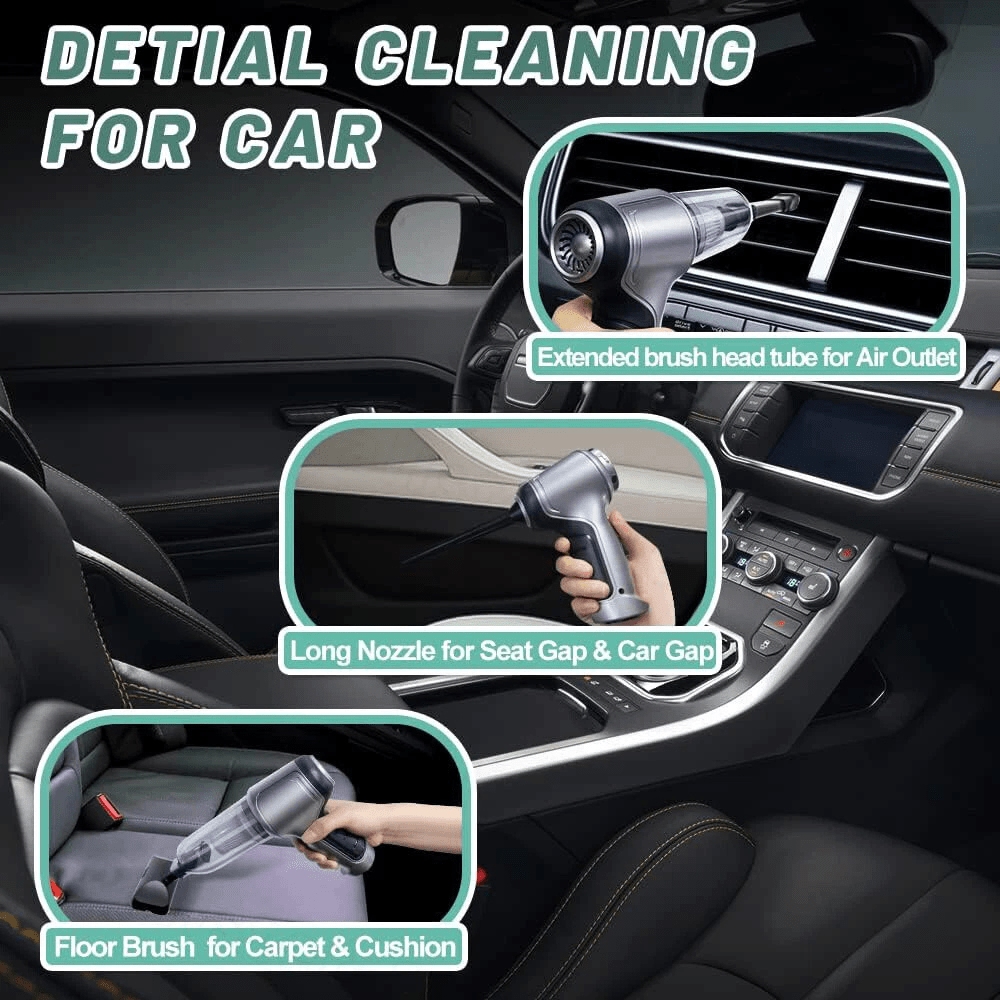Wireless Handheld Car Vacuum & Blower – 95000PA Suction, USB Rechargeable Mini Cleaner - Office Catch