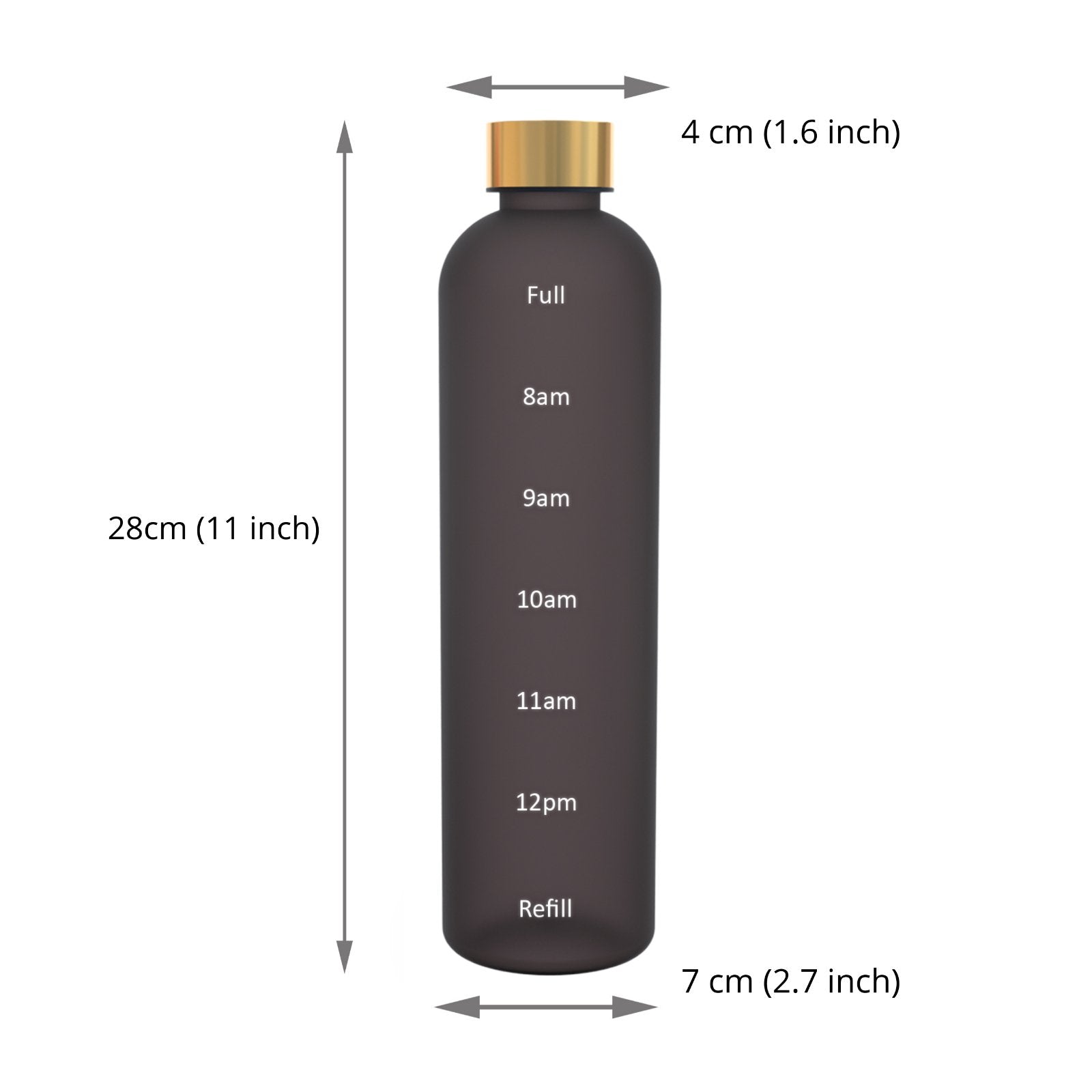 1 Litre Motivational Sports Water Bottle with Time Markings - Office Catch