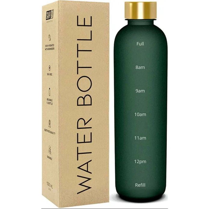 1 Litre Motivational Sports Water Bottle with Time Markings - Office Catch