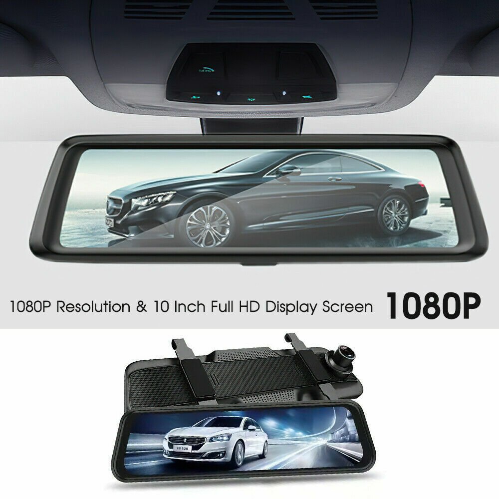 10" 1080P Touch Screen Rear View Mirror Car Dash Cam Reversing Recorder Camera - Office Catch