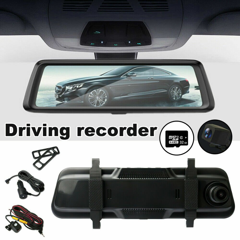 10" 1080P Touch Screen Rear View Mirror Car Dash Cam Reversing Recorder Camera - Office Catch