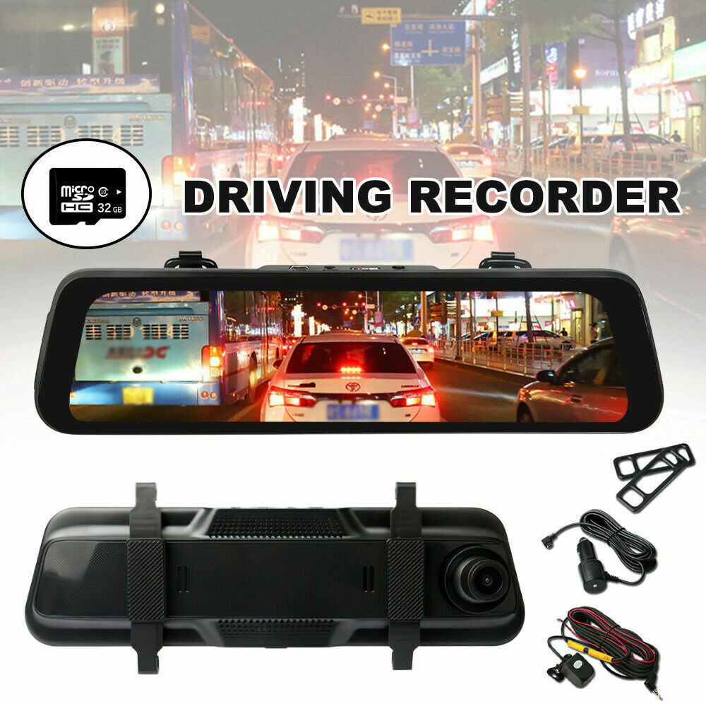10" 1080P Touch Screen Rear View Mirror Car Dash Cam Reversing Recorder Camera - Office Catch