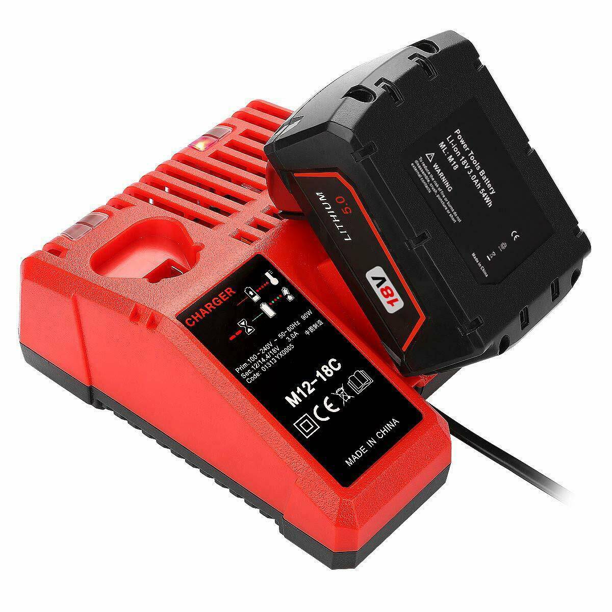 12V-18V Battery Charger for Milwaukee M12-18C Multi Voltage Rapid Dual M12 & M18 - Office Catch