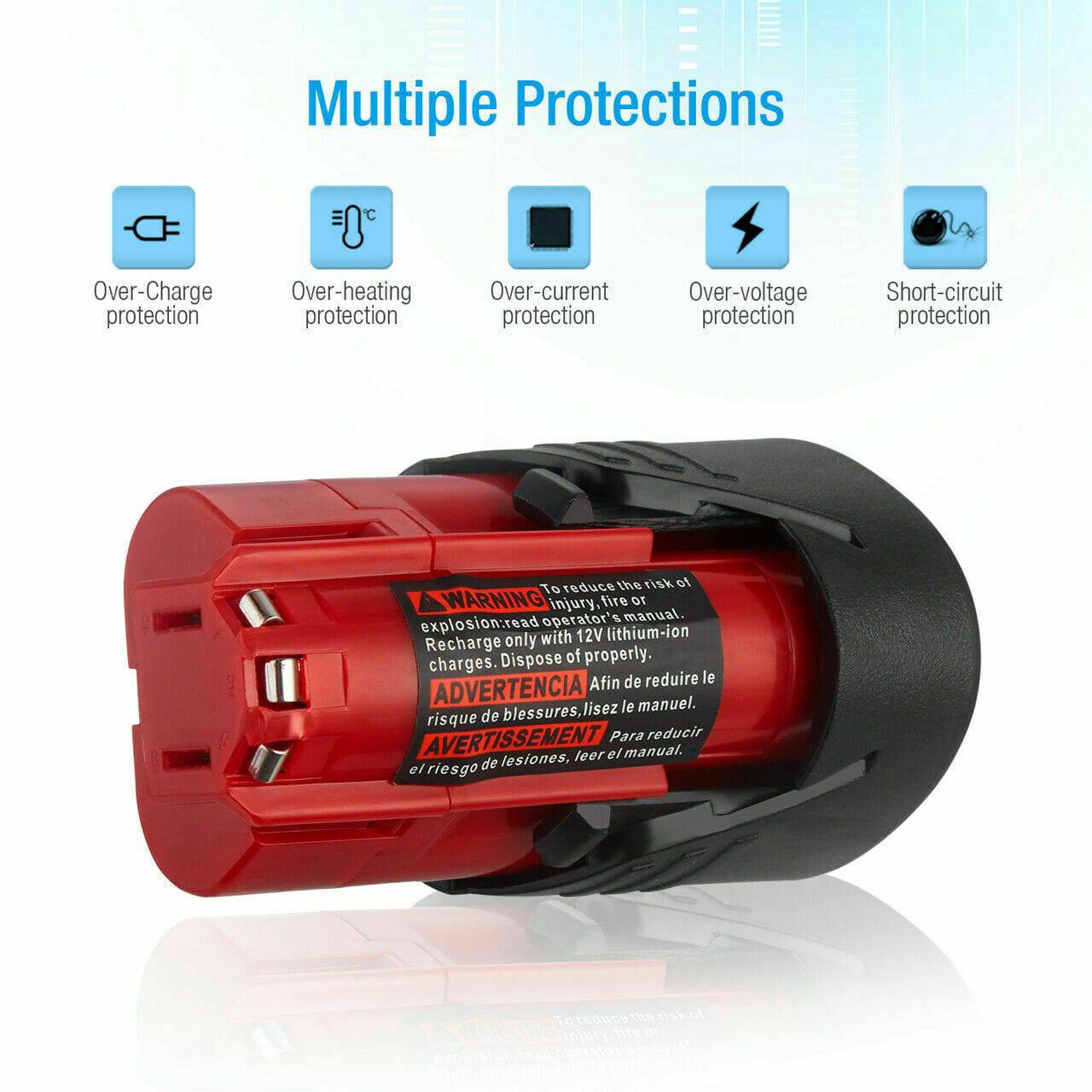 12V 3.5Ah For Milwaukee M12 M12B3 LITHIUM Cordless Battery 48-11-2401 2440 3.5A - Office Catch