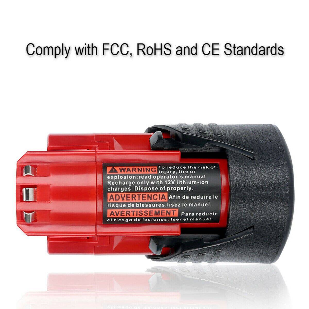 12V 3.5Ah For Milwaukee M12 M12B3 LITHIUM Cordless Battery 48-11-2401 2440 3.5A - Office Catch