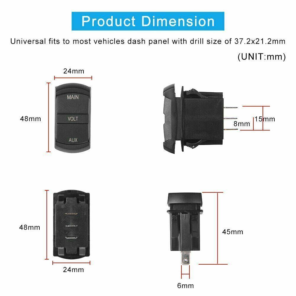 12V Volt meter Dual Battery Monitor LED Digital Car Boat Voltage Marine Gauge AU - Office Catch