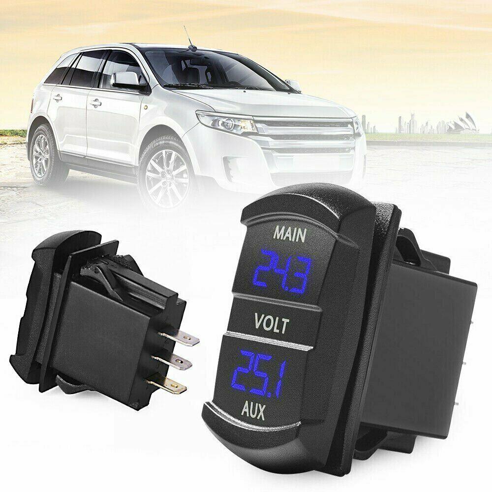 12V Volt meter Dual Battery Monitor LED Digital Car Boat Voltage Marine Gauge AU - Office Catch