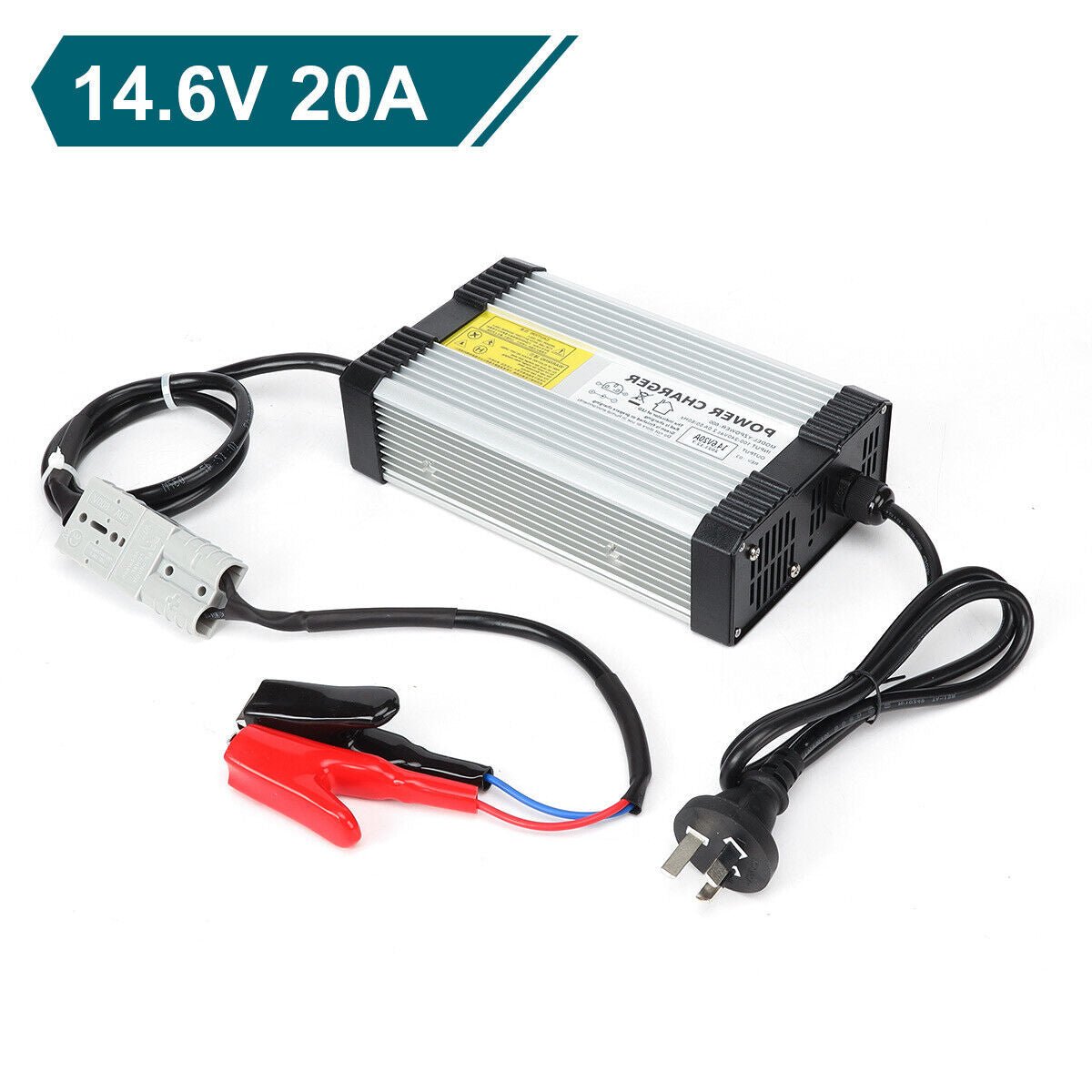 14.6V 12V 20A Lithium Battery Charger For LiFePO4 Lithium Iron Plug Kit - Office Catch