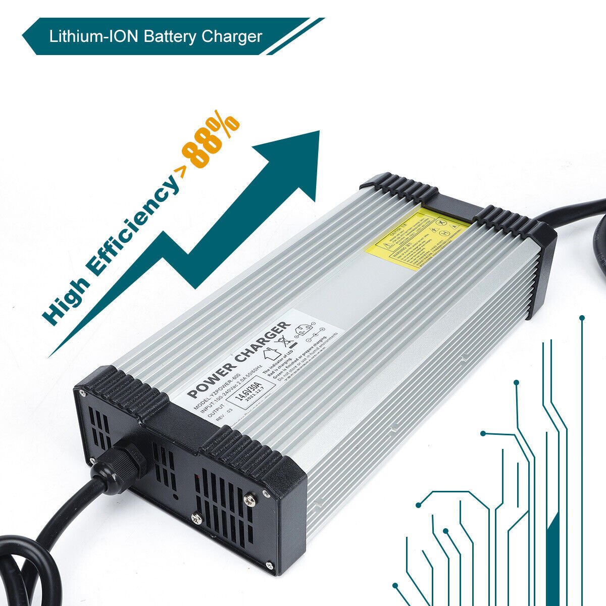 14.6V 12V 40A Lithium Battery Charger For LiFePO4 Lithium Iron Plug Kit - Office Catch