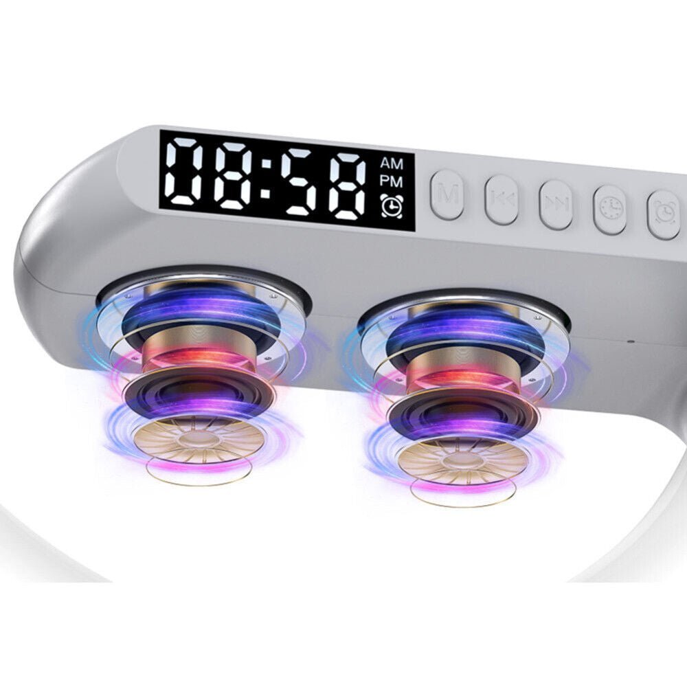 15W Wireless Fast Charger 5-in-1 Portable Smart Bluetooth Speaker W/ Alarm Clock - Office Catch