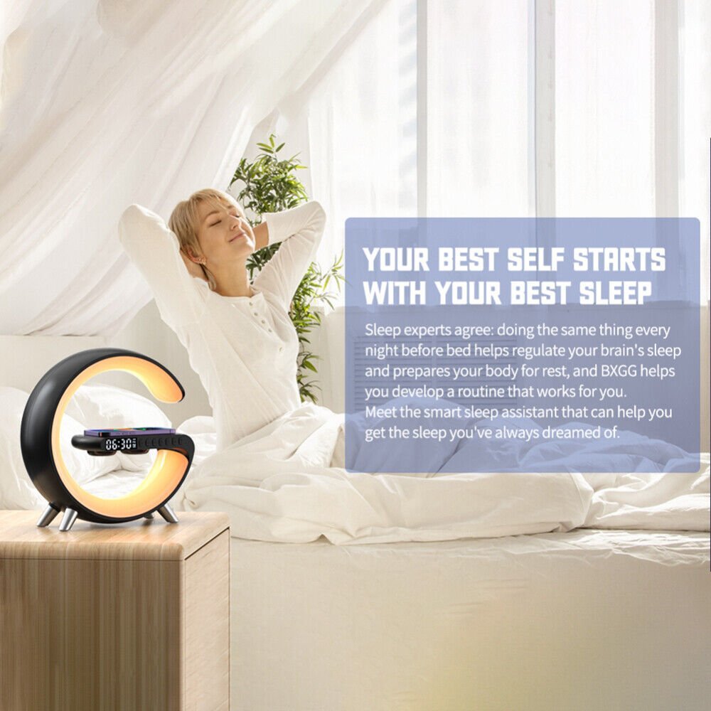 15W Wireless Fast Charger 5-in-1 Portable Smart Bluetooth Speaker W/ Alarm Clock - Office Catch