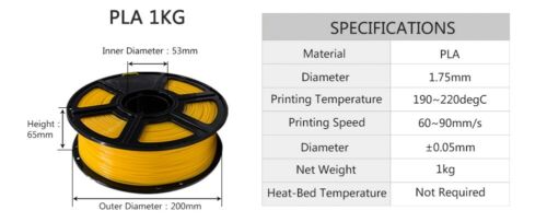 1.75mm 3D Printer Filament - Black 0.5KG - Office Catch