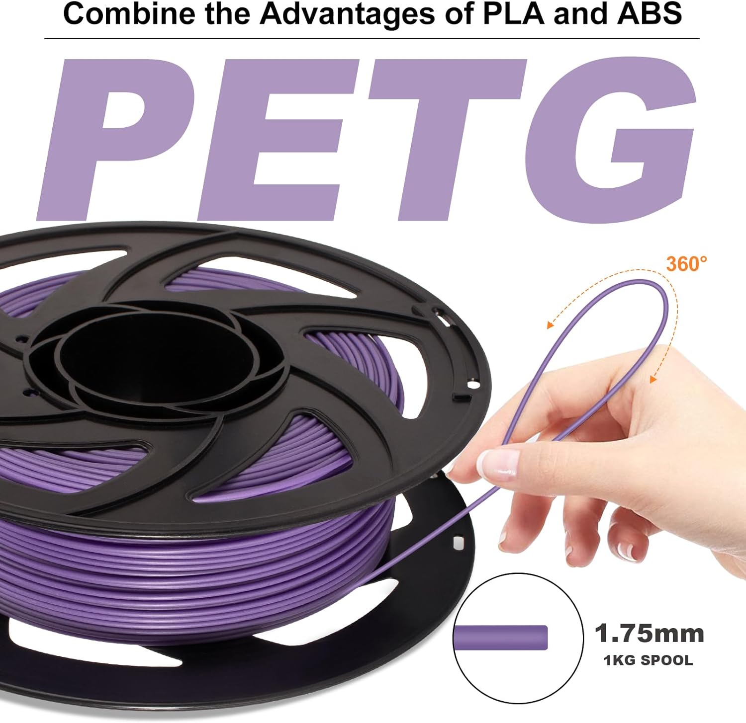 1.75mm 3D Printer Filament PETG - Purple 1KG - Office Catch