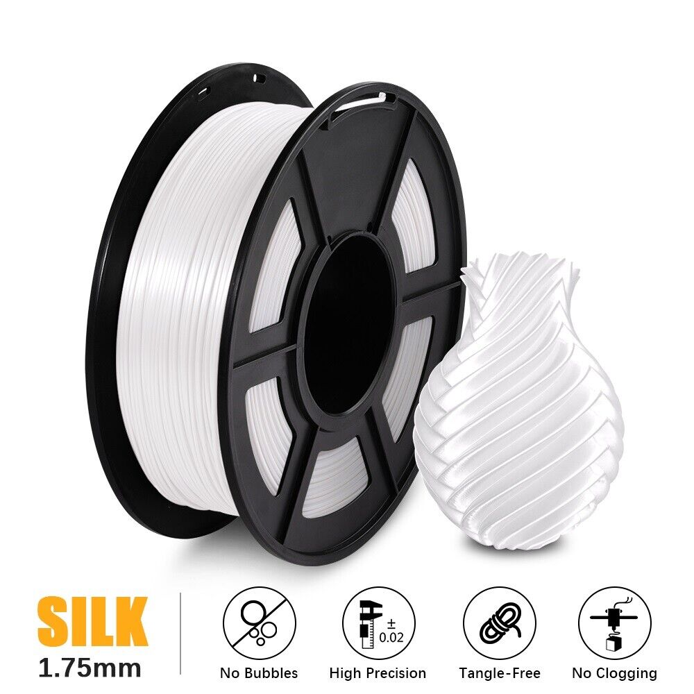 1.75mm 3D Printer Filament Silk - White 1KG - Office Catch