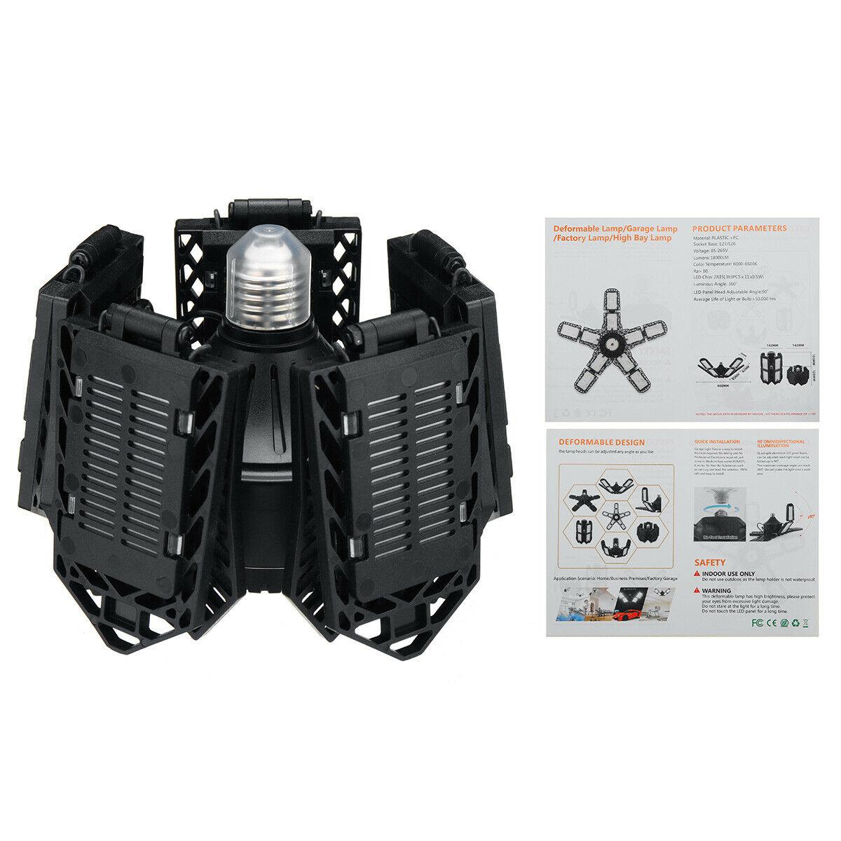 180W Garage Workshop LED Ceiling Lights Deformable Super Bright - Office Catch