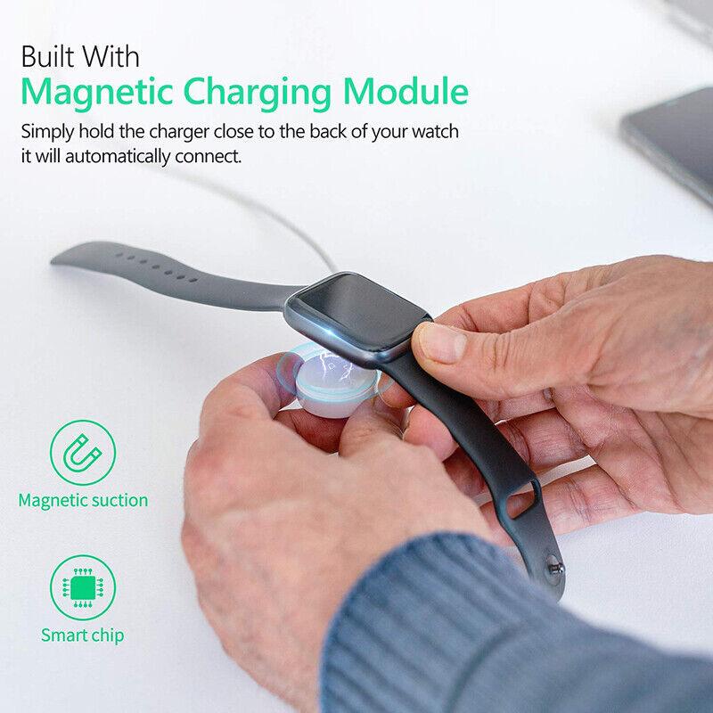 2 in 1 Apple Charger iPhone Watch iWatch 8 7 6 5 4 3 Magnetic Charging Cable - Office Catch