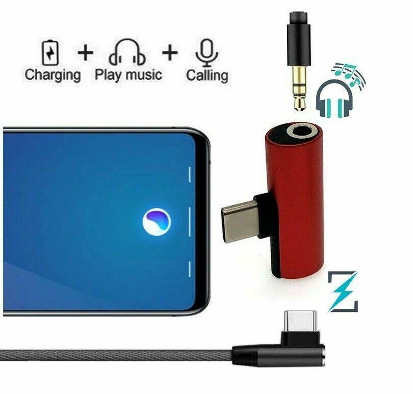2 in 1 USB Type-C to 3.5mm Headphone Jack AUX & Sync Data Charge Cable Adapter - Office Catch