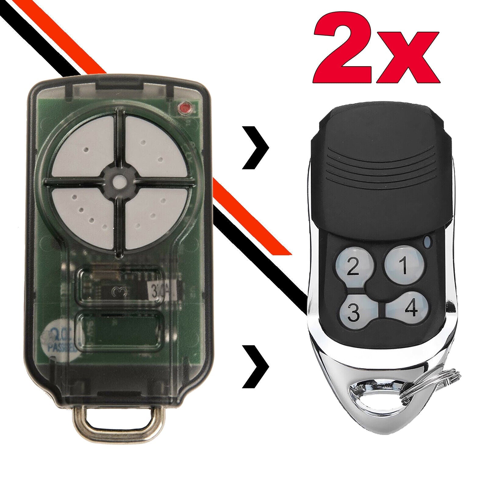2 Pack Garage Door Compatible Remote For ATA PTX-5 PTX5v2 TrioCode 128 ATAptx5-v2 - Office Catch