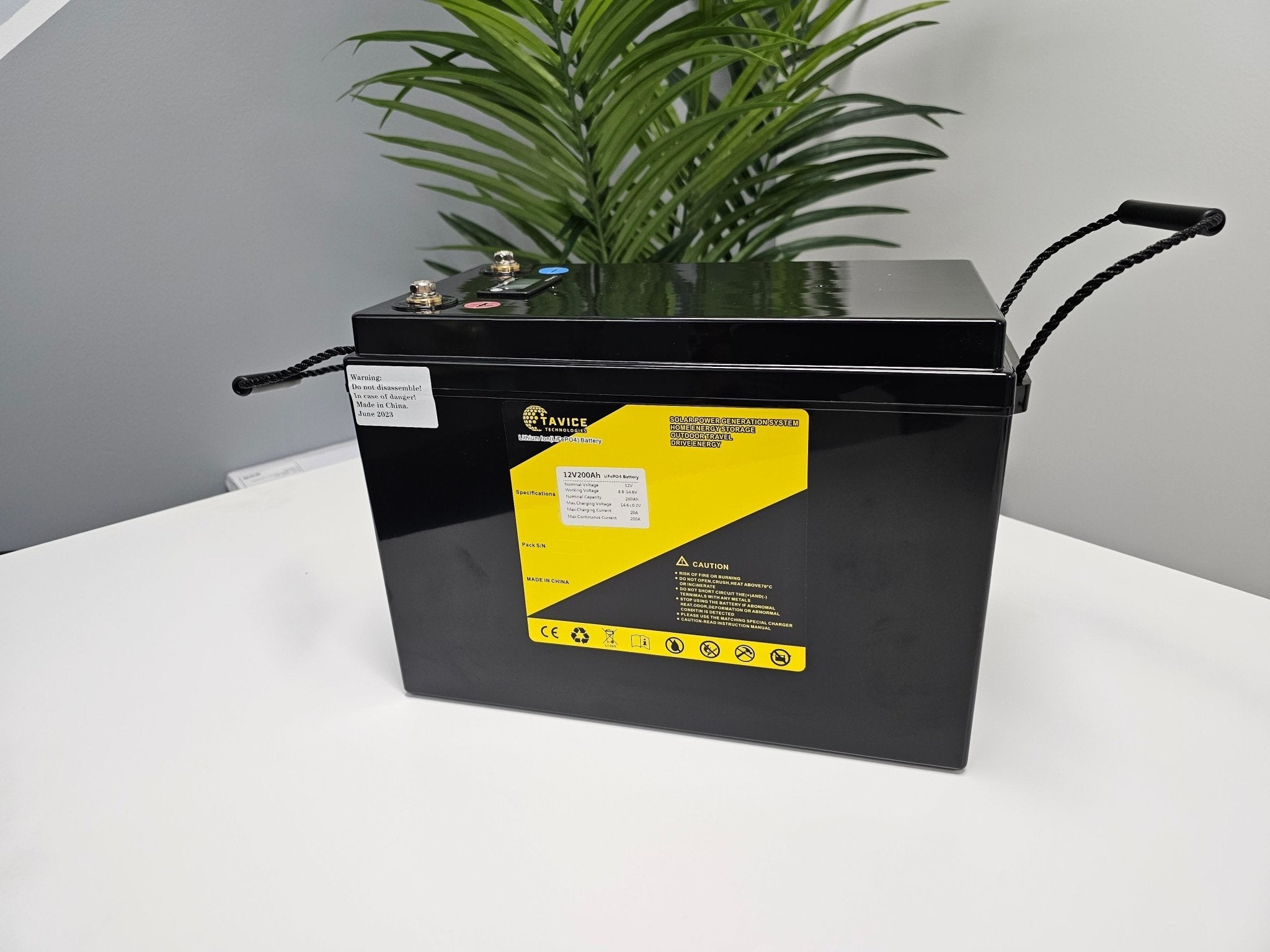 200Ah Lithium Ion Battery 12V LiFePO4 Rechargeable Deep Cycle Power - Office Catch