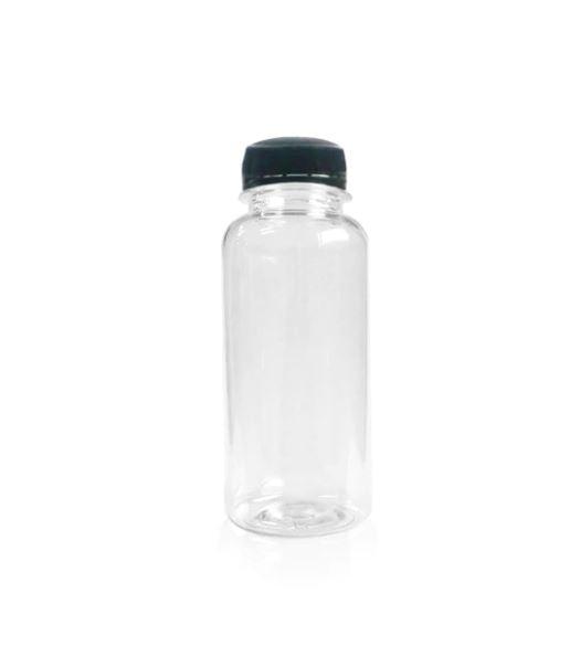 20x Bottles | 250ml Round Clear Plastic Bottles PET With 38mm Lids Tamper Evident - Office Catch