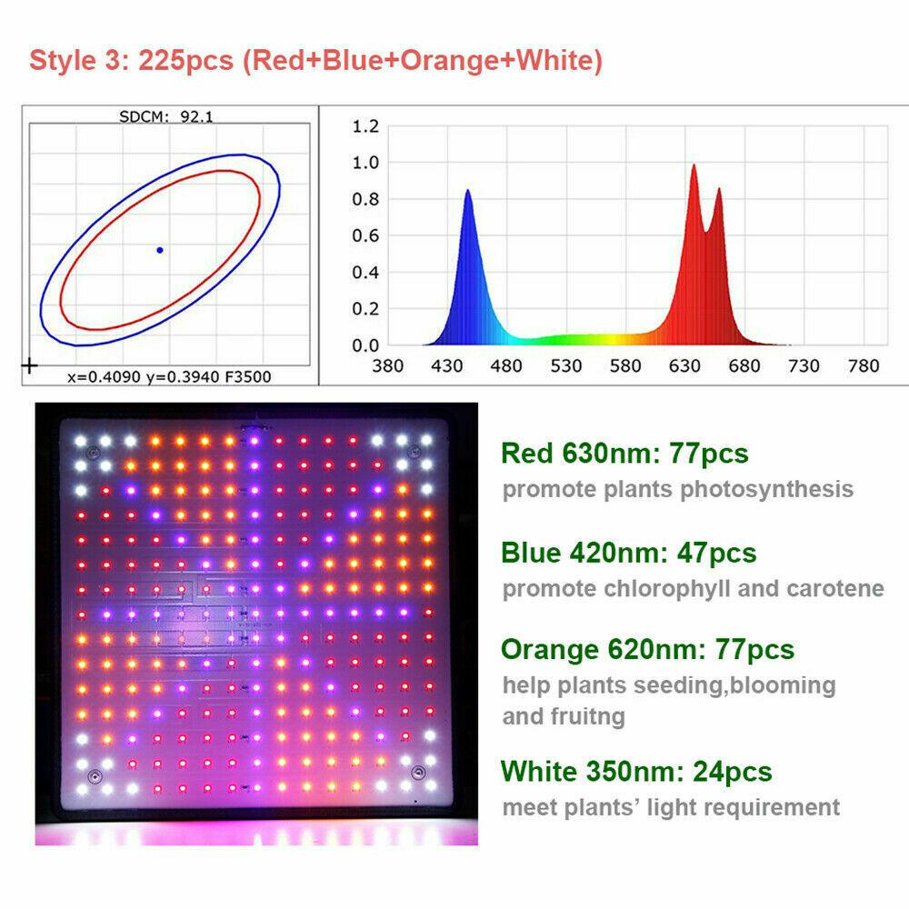 225 LED Grow Light 2000W Hydroponic Kit For Plants Flowers Vegetables Indoors - Office Catch