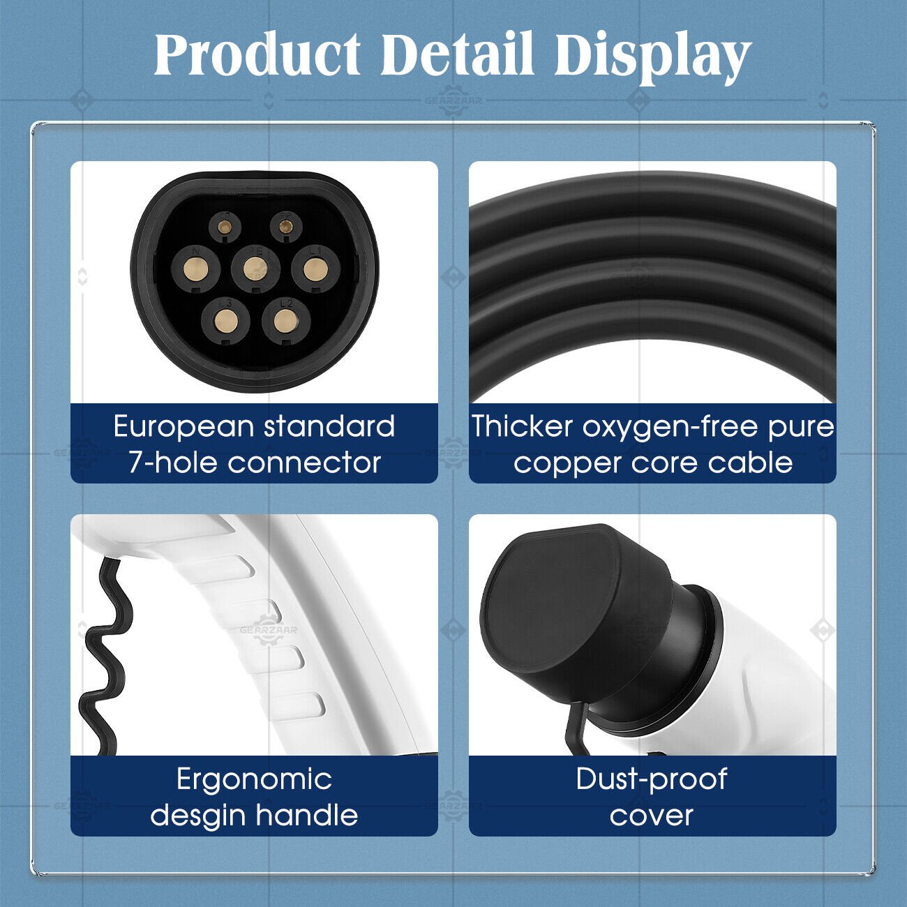 22KW Type2 to Type2 EV Charging Cable 32A 480V for 3phase Public Quick Charging - Office Catch