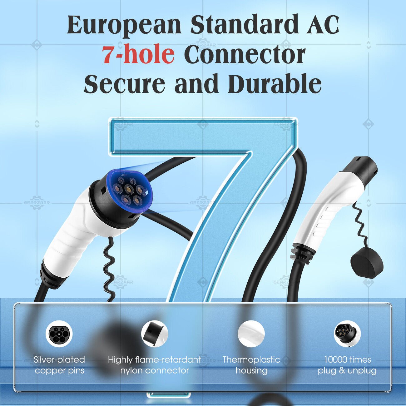 22KW Type2 to Type2 EV Charging Cable 32A 480V for 3phase Public Quick Charging - Office Catch