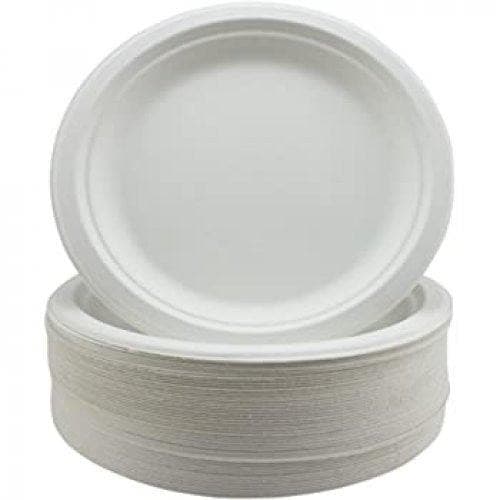 250 Pack Paper Plates | Compostable 7 Inch Heavy-Duty Plates Eco-Friendly Disposable Sugarcane - Office Catch