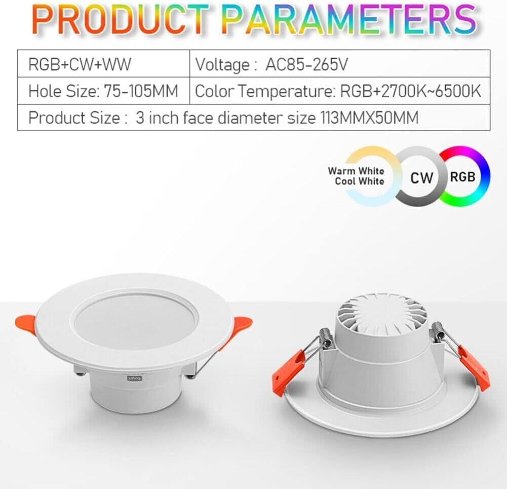 3 Pack LED Downlight Bluetooth LED Smart Ceiling Light Motion Sensor Dimmable Down Light 10W Led Bluetooth Smart Downlight - Office Catch